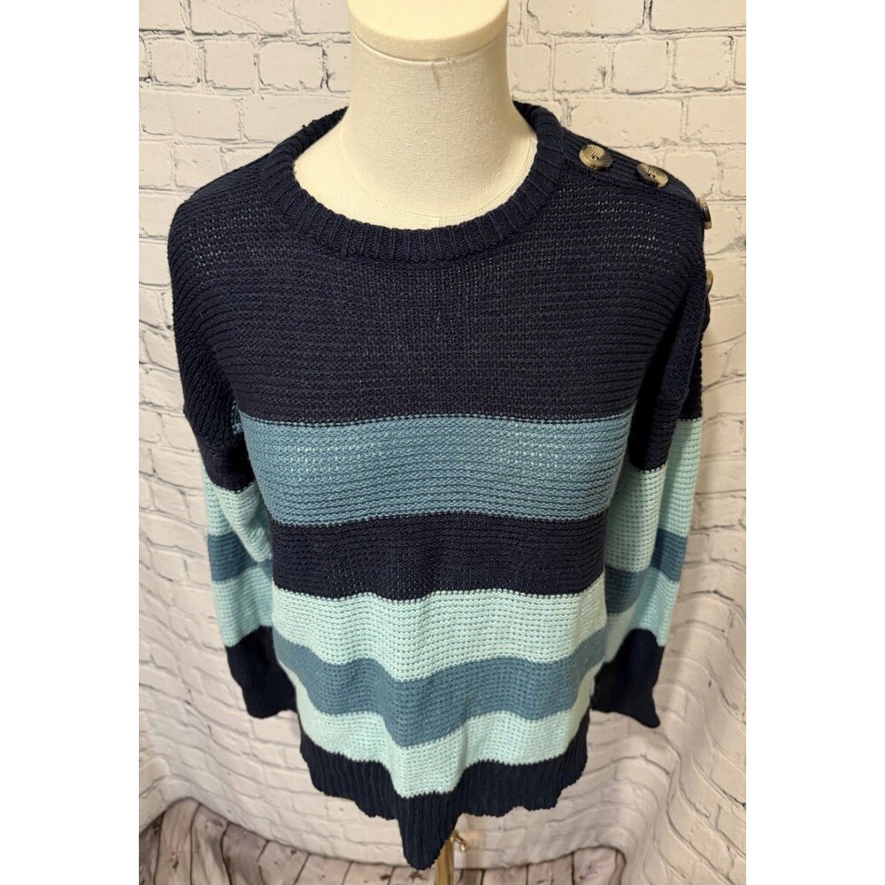 Jason Maxwell Blue Combo Striped Pullover Knit Sweater XL NWT
